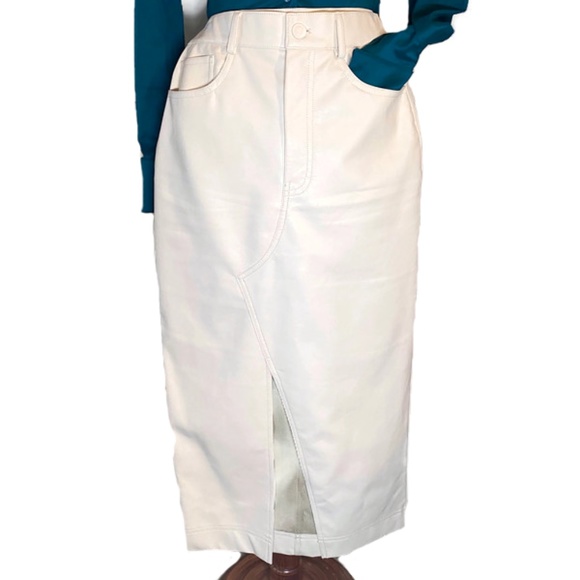 ❌SOLD❌ Zara Vegan "Leather" High Waisted Maxi Skirt Sz XS - Picture 2 of 7